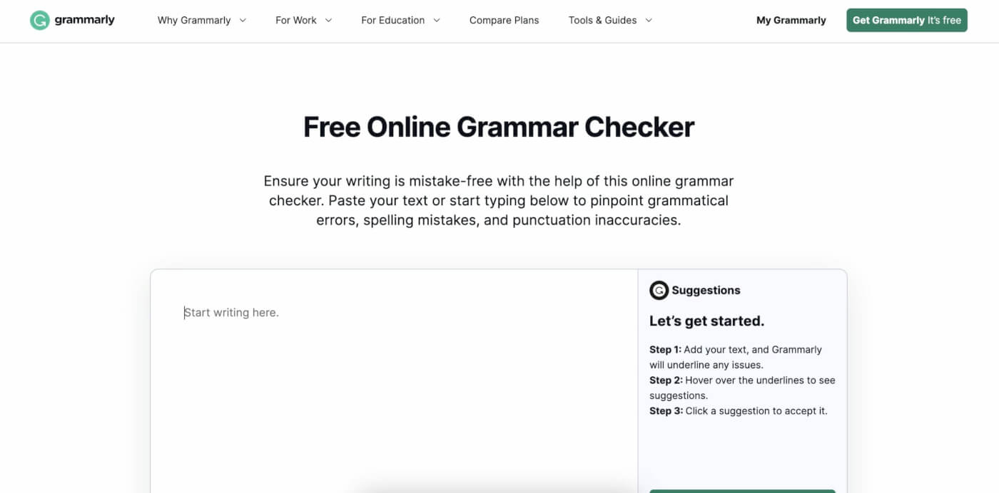 Grammarly user interface.